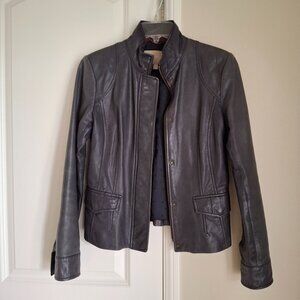Banana Republic Sleek Grey Leather Jacket - Size Small